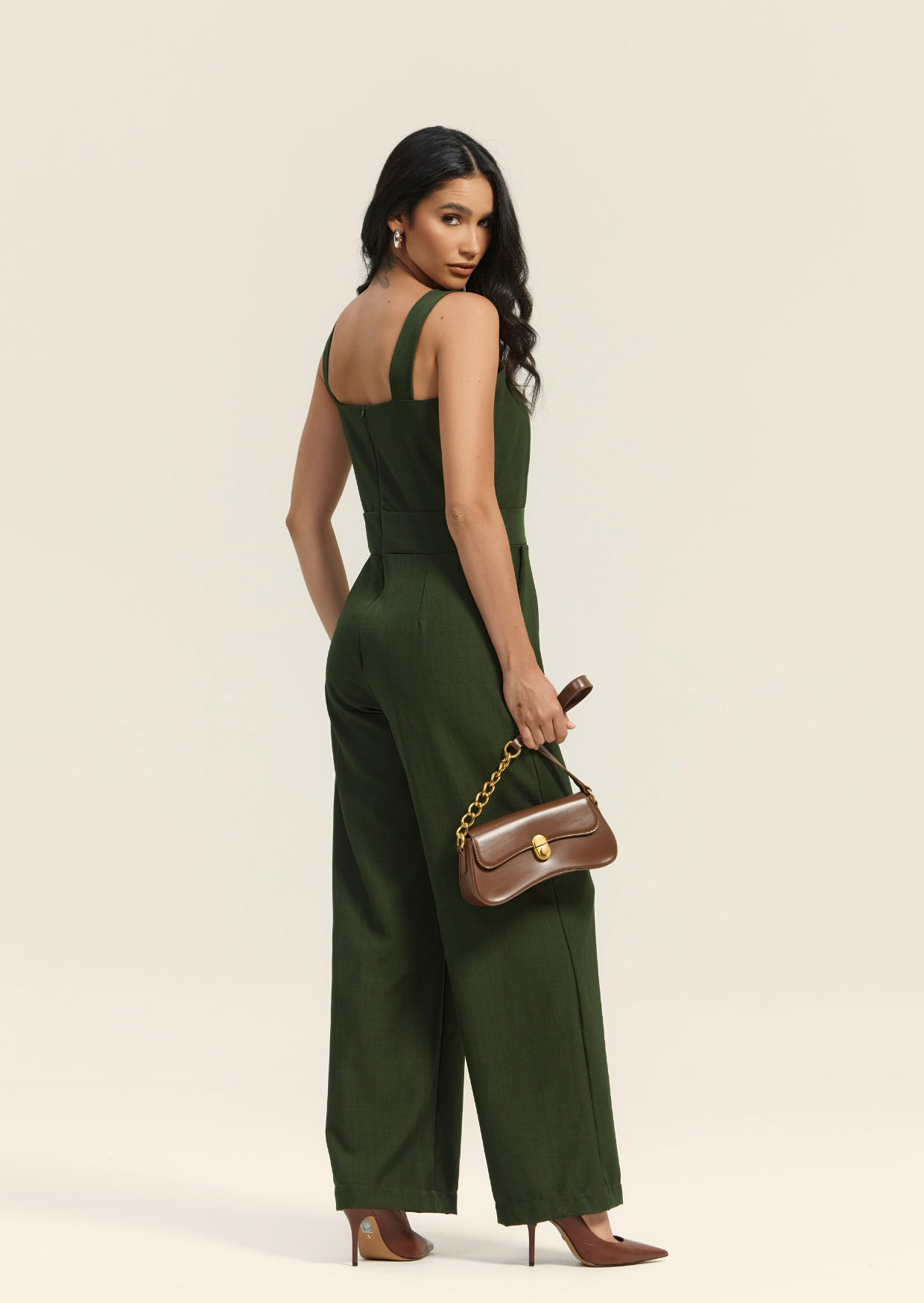 Macacão Longo Alfaiataria Twill - Sophi's Moda Feminina