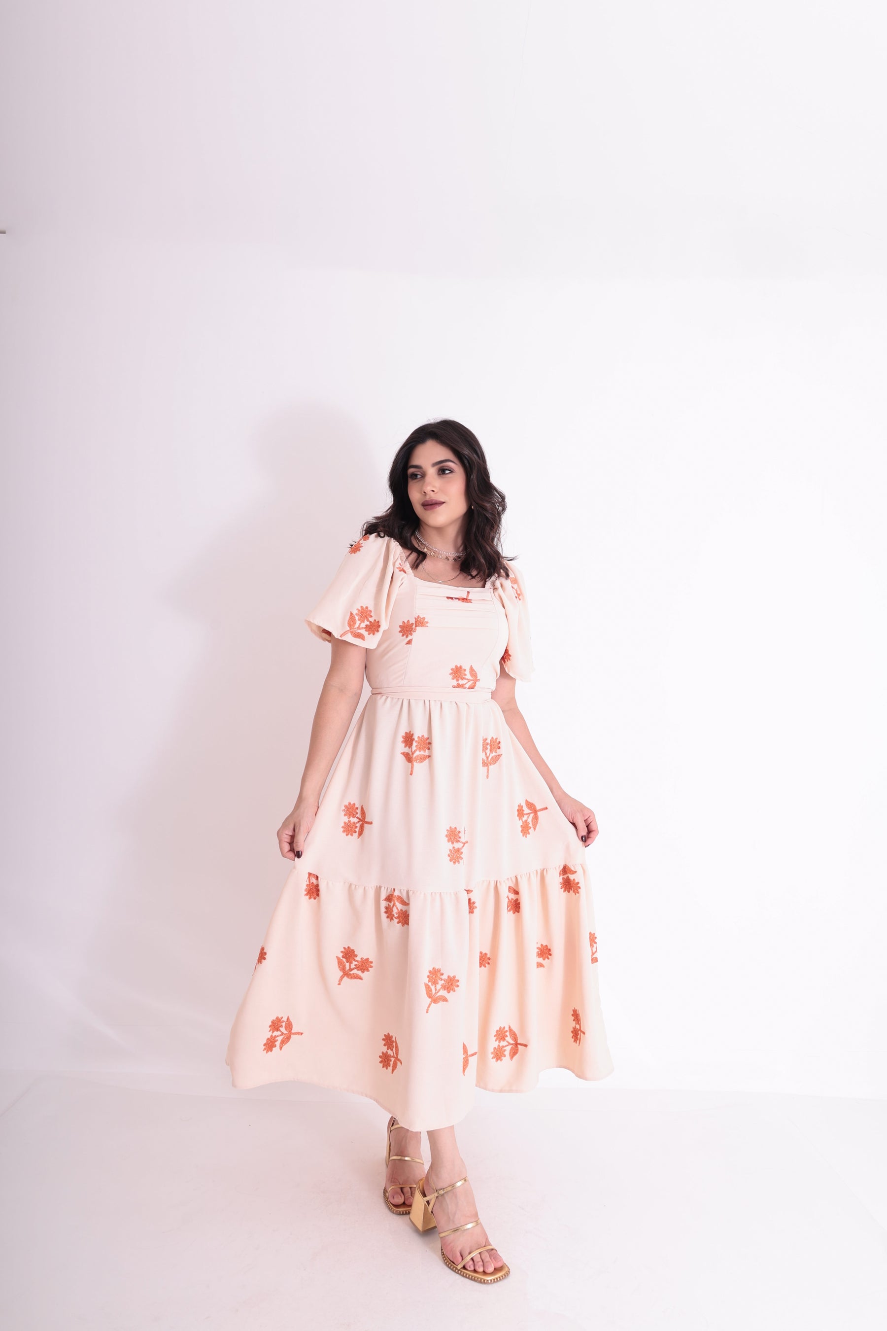 Vestido Floral Bicolor - Comfort