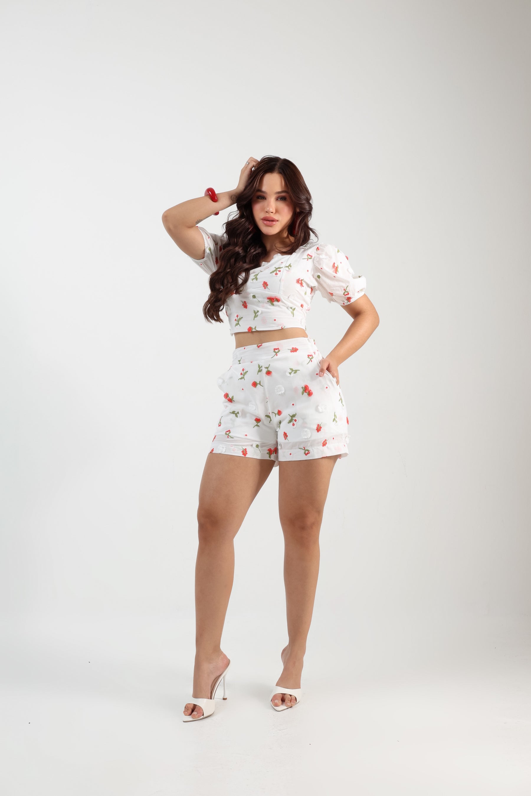 Conjunto Curto Laise Bordado 3D