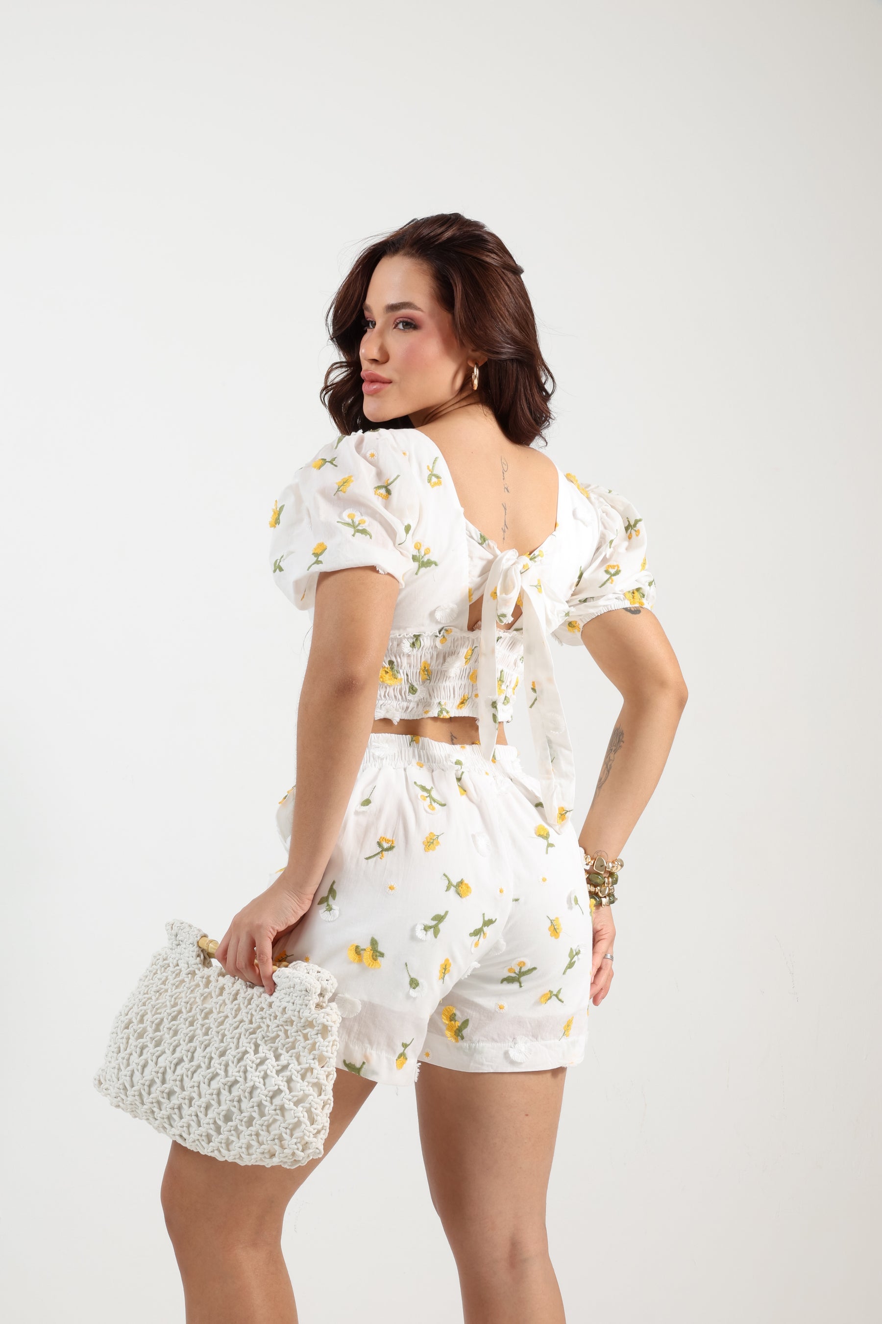 Conjunto Curto Laise Bordado 3D