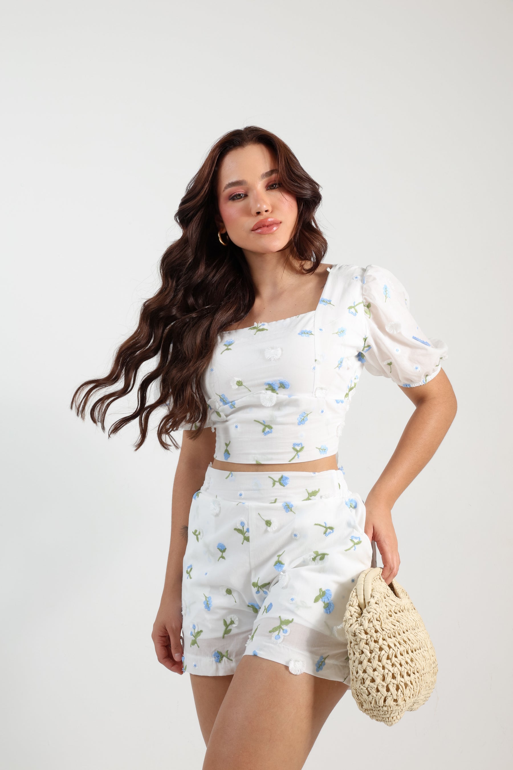 Conjunto Curto Laise Bordado 3D