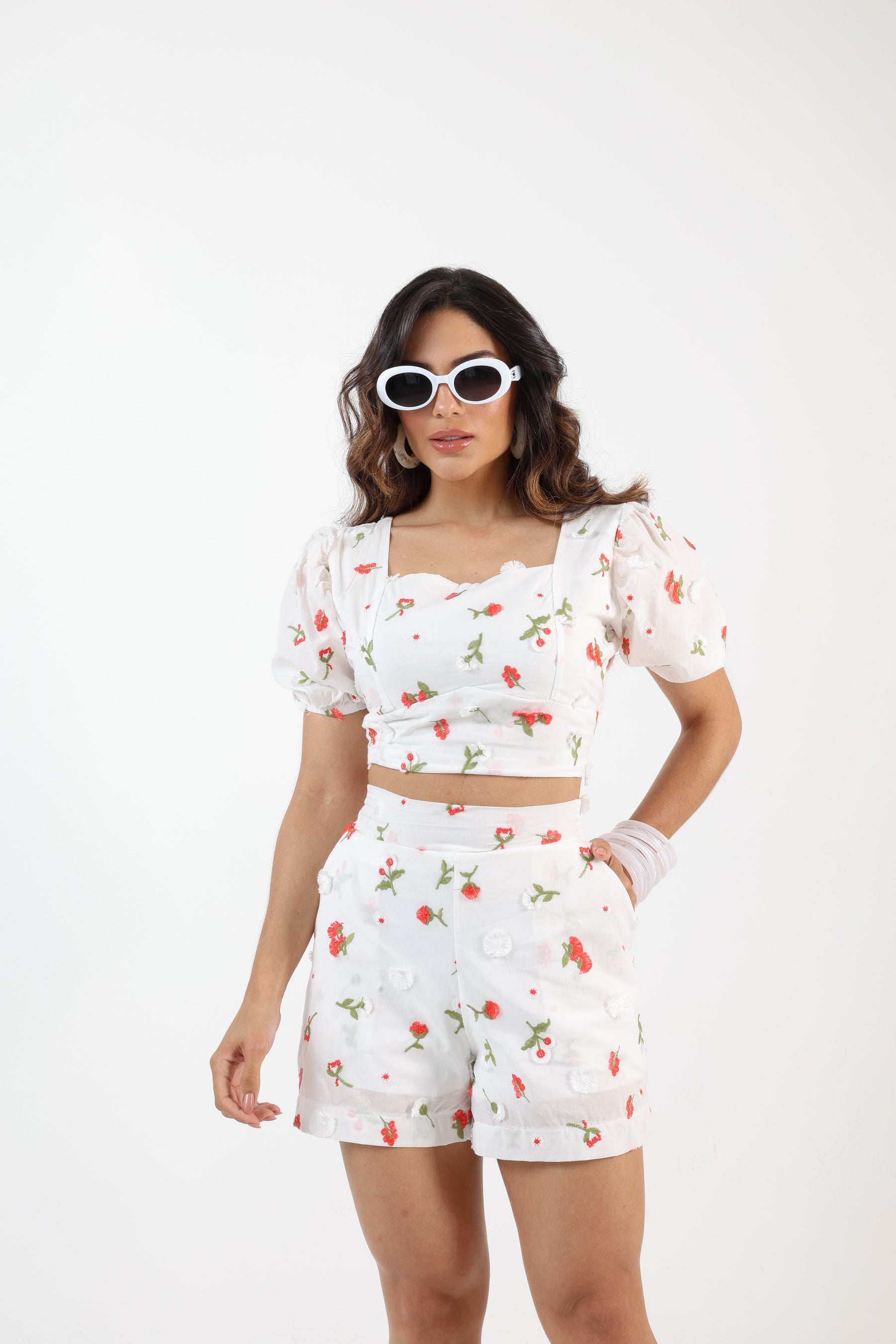Conjunto Curto Laise Bordado 3D