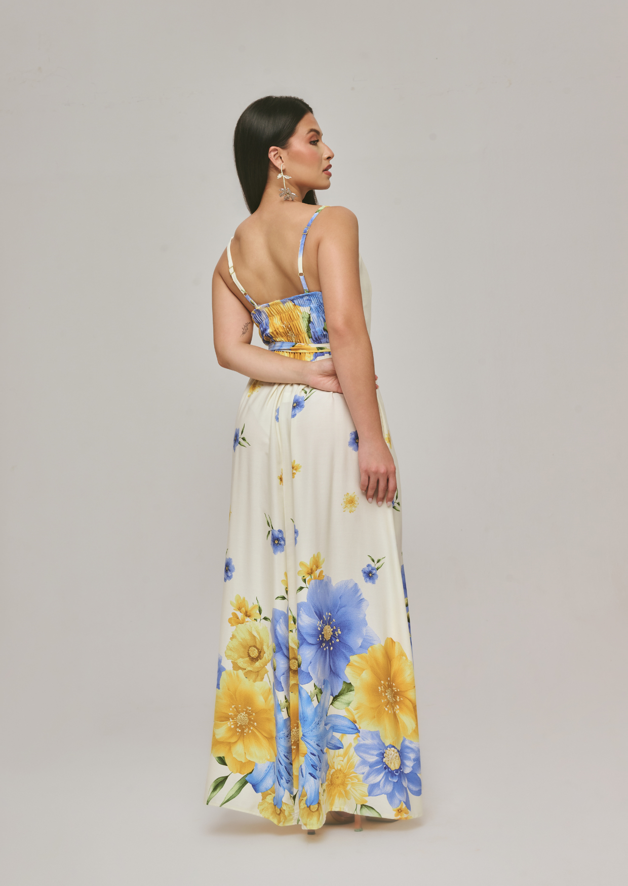 VESTIDO LONGO VISCOSE SARJA