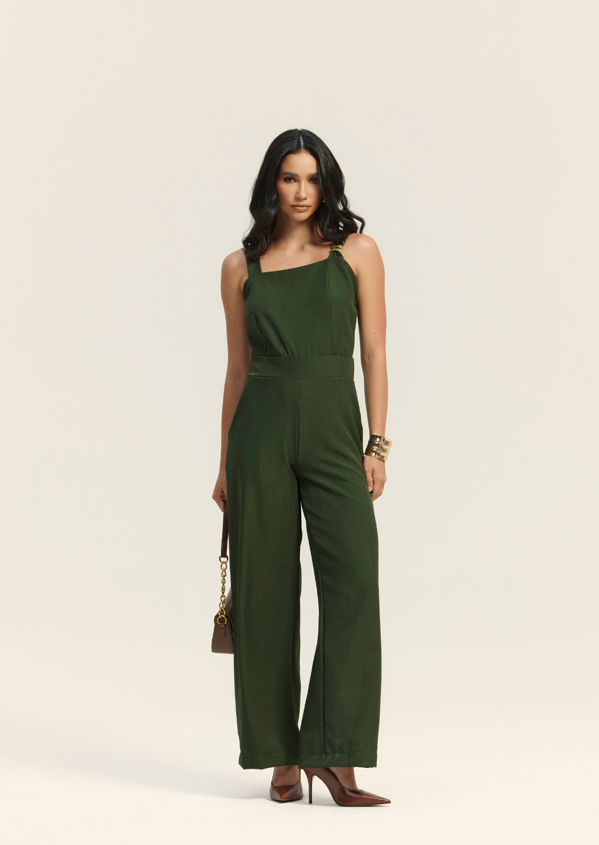 Macacão Longo Alfaiataria Twill - Sophi's Moda Feminina