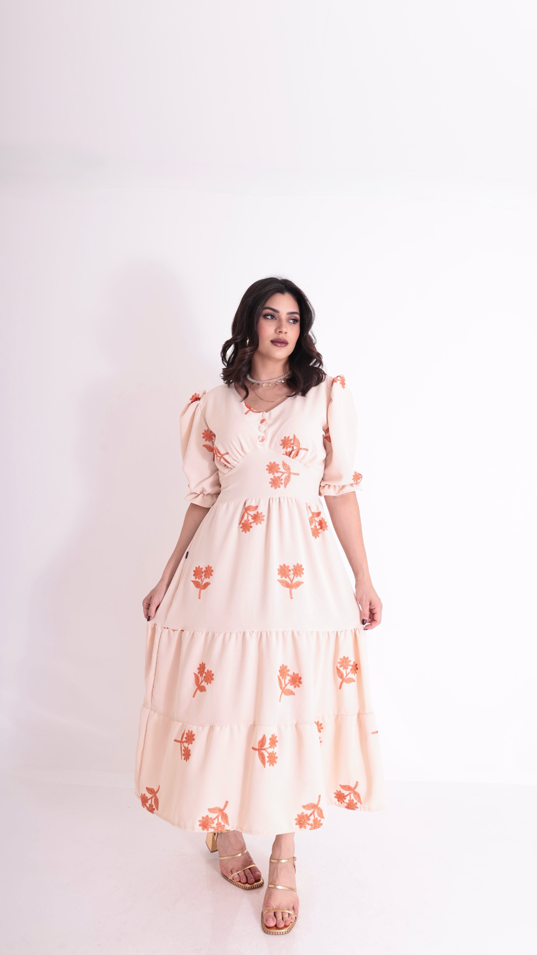Vestido Longo Dunas Bordado