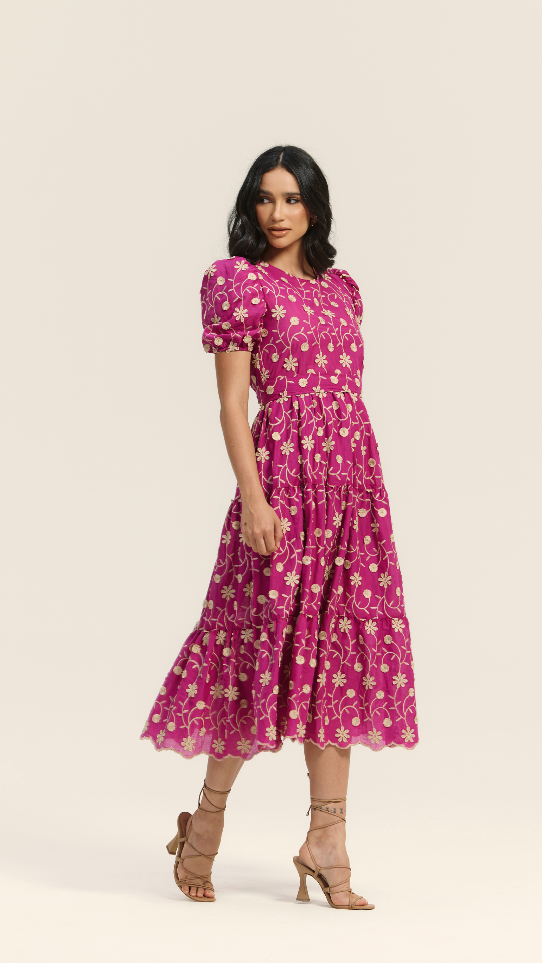 Vestido Longo Laise Bordado 3D - Sophi's Moda Feminina