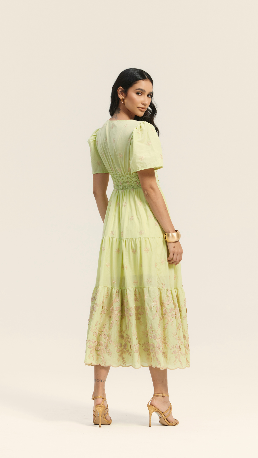 Vestido Longo Laise Bordado 3D - Sophi's Moda Feminina