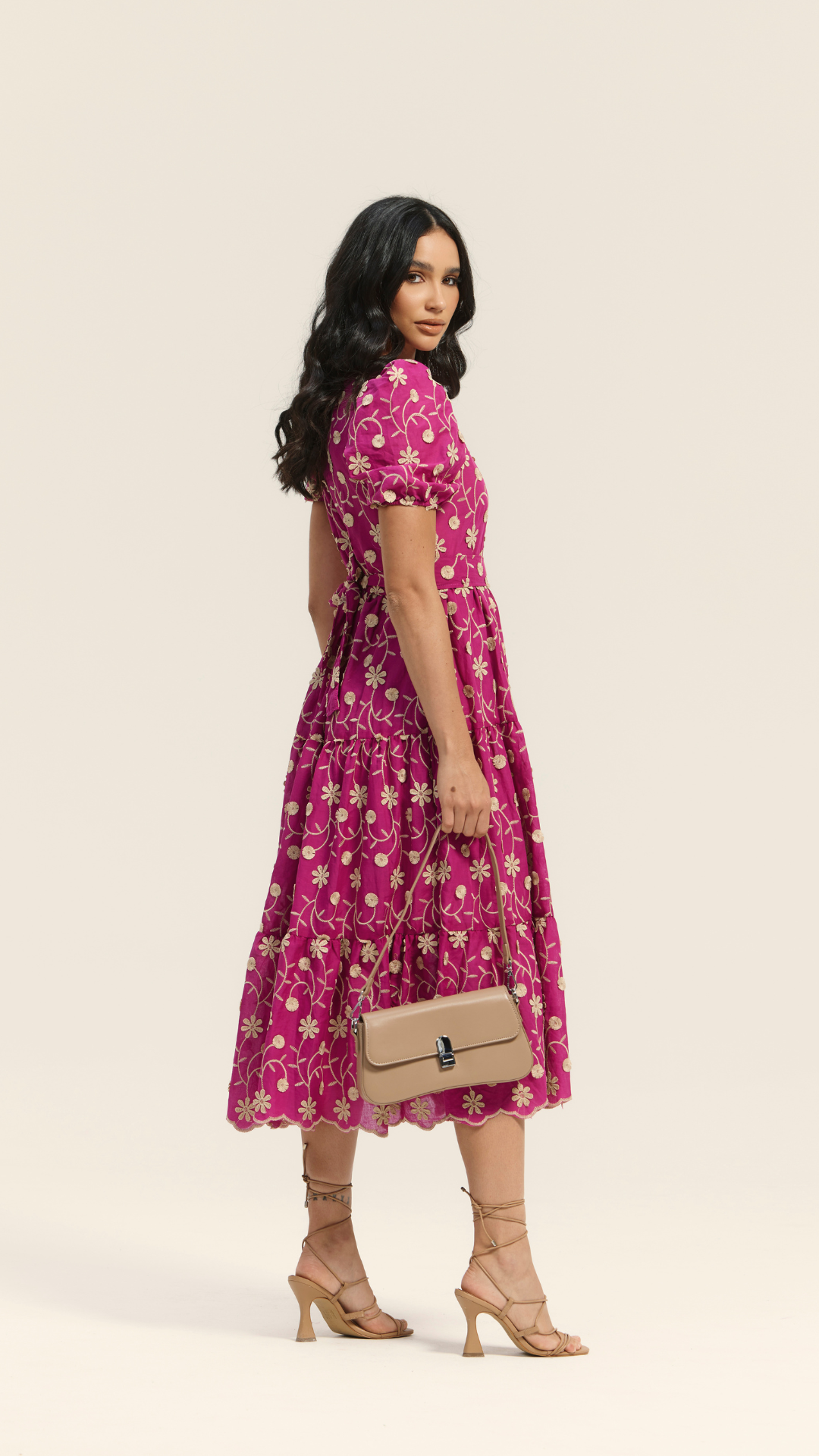 Vestido Longo Laise Bordado 3D - Sophi's Moda Feminina