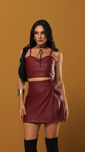 Conjunto Curto de Couro