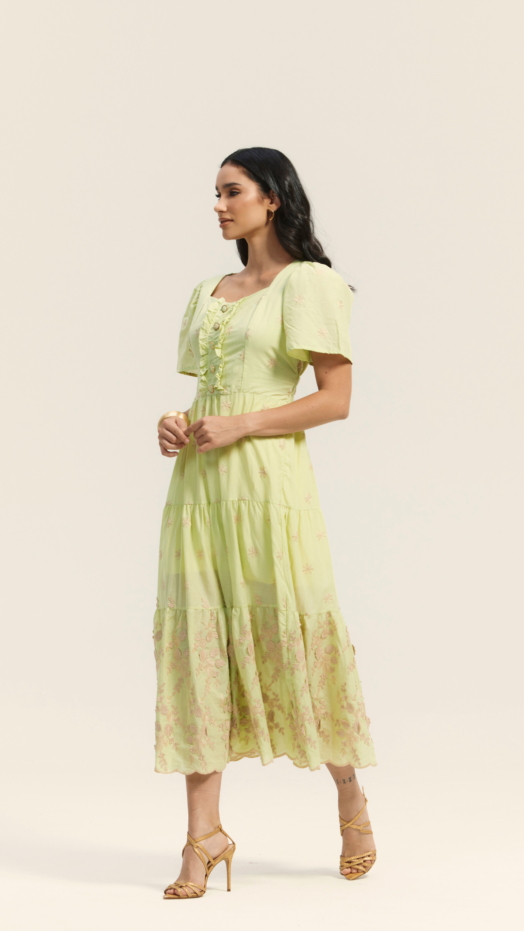 Vestido Longo Laise Bordado 3D - Sophi's Moda Feminina