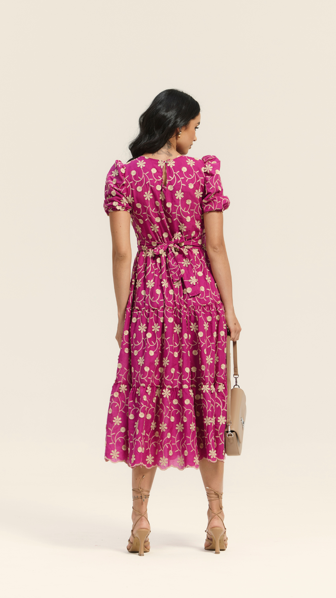 Vestido Longo Laise Bordado 3D - Sophi's Moda Feminina