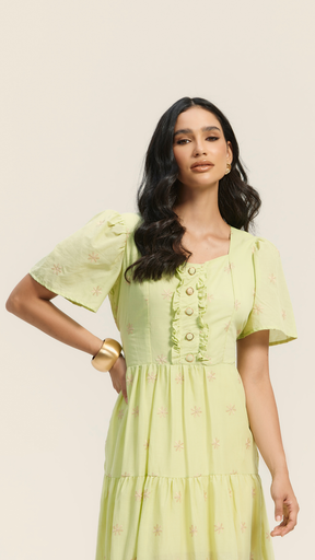 Vestido Longo Laise Bordado 3D - Sophi's Moda Feminina