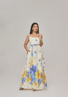 VESTIDO LONGO VISCOSE SARJA