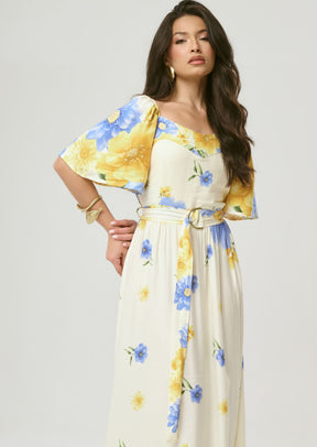 VESTIDO LONGO VISCOSE SARJA