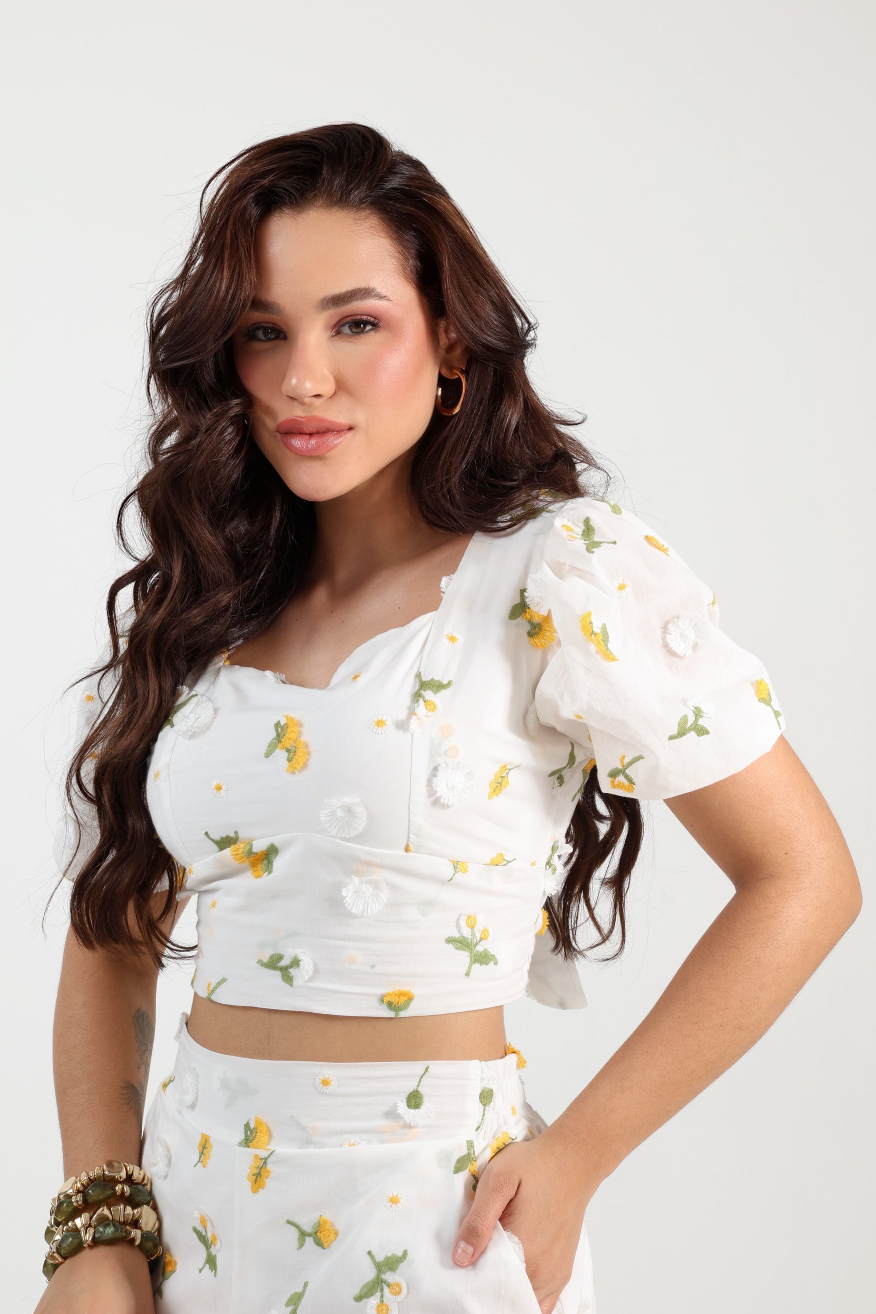 Conjunto Curto  Laise Bordado 3D