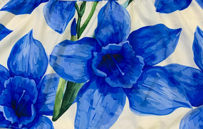 Vestido Longo Linho - Florido Azul