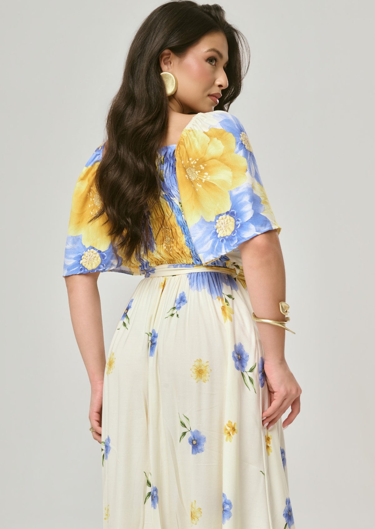 VESTIDO LONGO VISCOSE SARJA