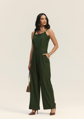 Macacão Longo Alfaiataria Twill - Sophi's Moda Feminina